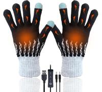 USB Heated Gloves for Men Women, Winter Hands Warm Glove Full Hands Touchscreen Laptop Gloves Knitting Heating Mittens, Adjustable and Washable Thermal Glove for Indoor Outdoor Room