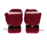 USB Heated Gloves Half Fingerless Flip Top Burgundy Double Sided Thermal Chip Knit Warming Gloves with USB Cable for Typing Office Outdoor Use in Autumn Winter