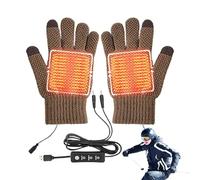 USB Heated Gloves - Heating Mittens - Thermal Warm thin sulate | Electric Knitting USB Plug-In Warmer | Winter Thermal Gloves, 3 Temperature Settings, Windproof Heated Typing Gloves For Women