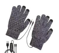 USB Heated Gloves Knitted Mittens Adjustable Touchscreen | Heated Winter Gloves for Skiing Snowboarding Motorcycle Racing Outdoor Work Construction Gardening and Shoveling Snow