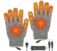 USB Heated Gloves - Men Women Electric Hand Warmer Gloves, 2 Levels Temperature Thermal Heated Mittens, Double-Side Heated Knitted USB Hand Warmer Gloves for Winter, Touchscreen Laptop Glove Knitting