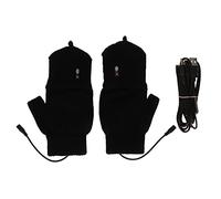 USB Heated Gloves Premium Knitted Cold Proof Electric Half Finger Hand Warmer Gloves 3 Speeds Adjustable Temperature for Outdoor Sports Work Typing Gaming Cotton Carbon Fiber