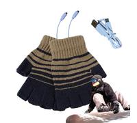 USB Heated Gloves | USB Fingerless Winter Gloves for Women Men - Knitting Typing, Thermal Insulation Heated Work for Ski, Snowboarding