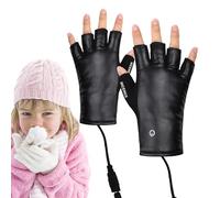 USB Heated Gloves, USB Heating Winter Gloves, Fingerless Touchscreen Heated, Warm for Motorcycle, Texting, Gift for Women Man