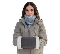USB Heated Hand Muffs Electric Hands Body Warmer Muffs Thick Fleece Lined Hands Warming Pouch Pocket Hands Heater Heating Bag Warm Gloves Mitts for Men Women Elderly