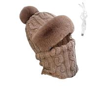 USB Heated Hats,Rechargeable Warm Hats, Cotton Winter Hats Rechargeable Heated Hat, Neck Gaiter and Earmuffs for Women, Windproof Hats, Beanie for Winter