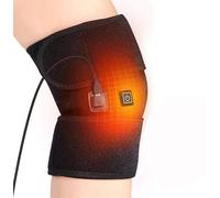USB Heated Knee Brace - 3 Adjustable Heat Levels for Pain Relief & Joint Support, Knee Massager Wrap for Men and Women