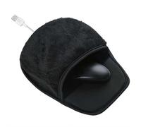 USB Heated Mouse Pad Hand Warmer - Ergonomic Heating Gaming Mouse Pad Mat,USB Plush Mousepad With Removable Hand Warming Xmas Gifts for Men and Women Office Home Computer Laptop (black)