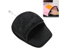 USB Heated Mouse Pad, Plush Computer Roomy Hand Warming Pad, Ergonomic Heating Gaming Pad-Mat for Office Home (black)