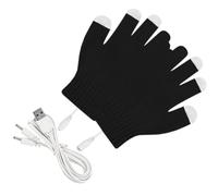 USB Heated Touchscreen Gloves 5v Cotton Elastic Fiber Black for Men Women