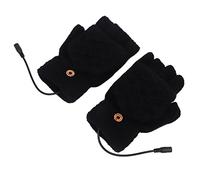 USB Heating Gloves, Double Sided Heating Full Finger Half Fingerless Knitting Hand Warmer Gloves, Keep Hands Warm for Cycling, for Winter or Cold Autumn, for Gaming, Typing, Hiking