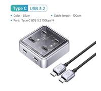 USB Hub 10Gbps With 2 USB A Port And 2 USB C Port Metal Material Compatible With ORICO USB3 2 For All(Type C 10Gbps 100CM)