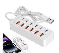 USB Hub 12 en 1 Type-C 66W - Extension Port 10.5 x 2 x 4 cm, Cable 1 m - Adaptador Multifunction for , PC, Tablet, Oficina, Hogar y Estudi