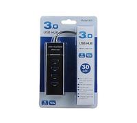 USB HUB 3.0 One Drag Four Port High Speed Hub USB Extender Computer USB Splitter Expansion 4 Ports Usb32dpes2 (Black, One Size)