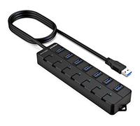 USB Hub 3.0,VEMONT 7-Port USB Splitter with Individual LED Power Switches