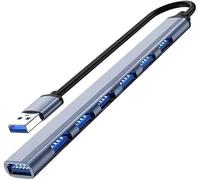 USB Hub 3.0 with 7 Ports, Aluminium USB 3.0 Hub USB Splitter Extender for Laptop, PC, MacBook, Mac Pro, Mac Mini, iMac, Surface Pro and More