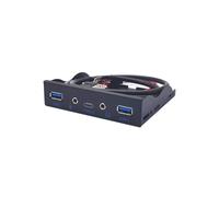 USB HUB 5 Port Front Panel 2xUSB 3.0 1xType-C HD Audio 3.5mm Earphone Jack Mic Expansion Adapter for Desktop PC