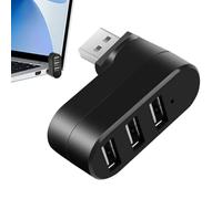 USB Hub Adapter - 3-Port USB 2.0 Hub, Flexible USB Splitter | Rotating USB Port Splitter with Lightweight Structure, High-Speed Data Transfer USB Hub for Smartphones, Digital Camera, HD Camcorder