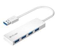 USB Hub, BYEASY 4-Port USB 3.0 Hub Ultra Slim Portable USB Splitter for iMac Pro, MacBook Air, Mac Mini/Pro, Surface Pro, Notebook PC, Laptop, USB Flash Drives, and Mobile HDD (White)