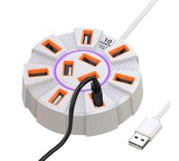 USB Hub - Computer USB Port Hub, 4K PC Docking Station | 5GBps Data Transfer Multiport USB Data Ports, Portable Laptop USB Expander, Lightweight Card Reader for Printer Camera Keyboard