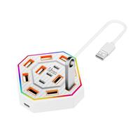 Usb Hub - Docking Station Hub for High Speed Data, Charging Capability with Rgb Led Display, Device Support for College, Home Office, Professional Workstation, 9.5 Inch
