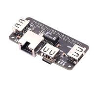 USB HUB ETH HAT for Raspberry Pi Zero, 3-Port USB 2.0 + 10/100M Ethernet | ABS PCB, 5V powered, 3 USB 2.0 ports + RJ45 10/100M Ethernet, LED indicators, for IoT, NAS, retro gaming, home server