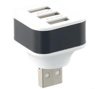 USB Hub Extender for Quick Charging Connects Up to Three Devices Seamlessly (Black)