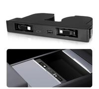 USB Hub for Electric Car Centre Console, Recessed Design, 117W Dual Type-C Retractable Cable, 4-in-1 Multi-Port Fast Charging Station for Indoor Use