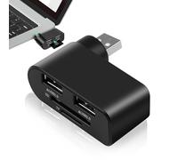 USB Hub for Laptop - High Speed Adapter, 4 Port Rotatable Design, 480Mbps Data Transfer Speed | Multifunctional Extender Dock for Notebook Car Tablet Computer Office Travel Workstation and