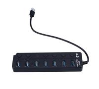 USB Hub for PC, 7 Port USB Multiport Adapter, USB Data Hub Splitter for Computers, Laptops, Mobile Devices, Etc, USB Port Extender, Efficient Expansion