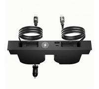 USB Hub for Tesla New Model Y Juniper & Model 3 Highland, Hidden Docking Station, Fast Charging, 2 Type-C （with Watch Charger） Cables Included