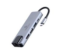 USB Hub GEMBIRD A-CM-COMBO5-04 Silver
