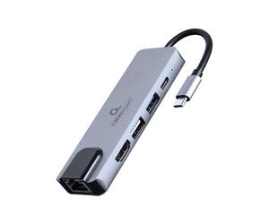 USB Hub GEMBIRD A-CM-COMBO5-04 Silver