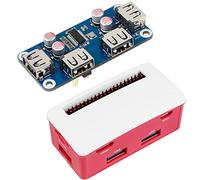 USB HUB HAT Board with ABS Case Box for Raspberry Pi Zero 2W/2WH/Zero, Extended 4X USB 2.0 Ports, Dust-Proof