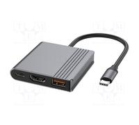 USB Hub; HDMI Female, USB A Female, USB C A-CM-COMBO3-05