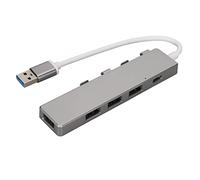 USB Hub High Speed 4 Ports with 1 USB3.0 Port 3 USB2.0 Ports and USB C Power Port, Multiport Adapter for Laptop Desktop, Supports 5 Gbps Data Transfer and 5V 2A Charging (Grey)