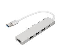USB Hub High Speed 4 Ports with 1 USB3.0 Port 3 USB2.0 Ports and USB C Power Port, Multiport Adapter for Laptop Desktop, Supports 5 Gbps Data Transfer and 5V 2A Charging (Silver)