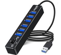 USB Hub, VIENON 8 in 1 USB Hub Splitter USB Adapter with 6 USB 2.0 Ports and SD/TF Card Reader for Laptop, PC, MacBook, Mac Pro, Mac Mini, iMac, Surface Pro and More USB Devices-3FT
