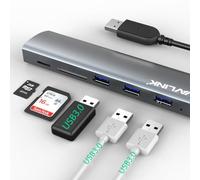 USB Hub, WAVLINK USB-A Adapter with 3* USB-A 3.0 Ports, TF/SD, usb Adapter 5V/2A Power Supply Port Compatible with Mac, Window, Dell,XPS,Thinkpad and More