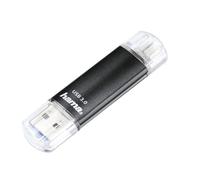 USB Key " Laeta Twin ", USB 3.0, 128 GB, 40 MB/S, Black , Packaging Thin