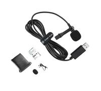 USB Lavalier Microphone 360 Degree Pickup Clip On Mic for Laptops Streaming Conferencing Interviews and Online Singing