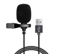 USB Lavalier Microphone,4.9ft Lapel Clip on Mic Omnidirectional Lapel Shirt Collar Mic with Wind Muff Type C 3.5mm Jack Plug & Play for Laptop,PC,Streaming Conferencing,Online Singing,MSN