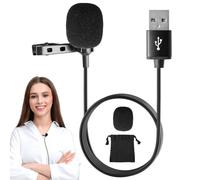 USB Lavalier Microphone,Clip On Lapel Omnidirectional Condenser Mic with Wired Microphone Type C 3.5mm Jack for Phone PC,Computer,Mac,Laptop,YouTube,Skype,Recording,Podcasting,Gaming