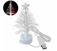 Usb Led Christmas Tree Night Light Color Changing Fiber Optic Xmas Decor Prop