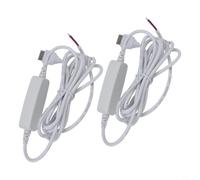 USB LED Dimmer Cable 2m DC5V Extension Cord with Brightness Control for Strip Lights Bedroom Decor 2 Pack White(White)
