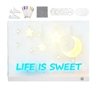 USB LED Note Board, Colorful Light Drawing Board, Dry Erase Writing Boards with Fun Design, Kids Accessory, Tracing Doodle Tool with Portable Style, Home School for Birthday Use