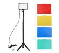 USB LED Video Kit 3200K-5600K Color Temperature 120 Beads 14-Level Dimmable with Adjustable Tripod Stand Triple Cold Shoe Mount for Photography Live Streaming