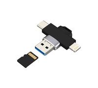 USB Lightning USB C to Micro SD Card Reader(3in1)for iPhone 16 15 14 13 Pro Adapter Digital Camera TF Memory Photo Transfer for Apple Android MacBook for iPad Compatible for Samsung Storage Converter