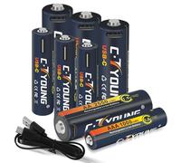 USB Lithium AA and AAA Batteries Rechargeable, Includes 4-in-1 USB-C Charging Cable, Fast Charge in 90 Minutes, High Capacity with Over 1200 Charge Cycles, 4 AA and 4 AAA Batteries (8 Pieces Total)