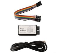 USB Logic Analyzer 8-Channel 24M Sampling Rate Microcontroller Debugging Tool with Shielded Woven Cable for ARM FPGA Embedded System Development and Waveform